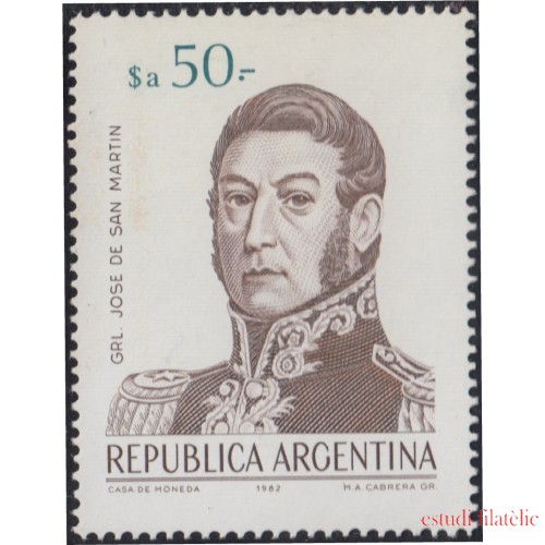 Argentina 1409 1984 Serie Antigua Gral San Martín MNH 