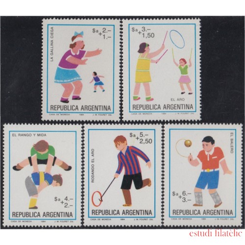 Argentina 1417/21 1984 Filatelia Argentina Juegos infantiles MNH 