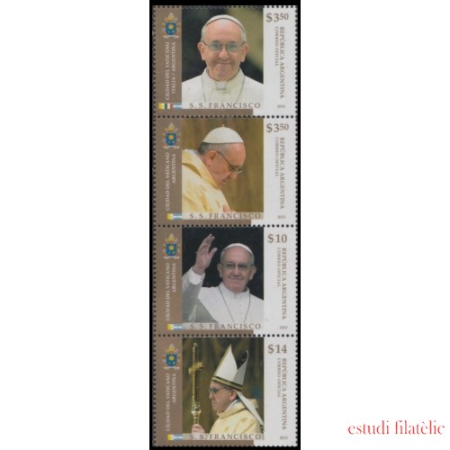 Argentina 2987/90 2013 Personalidad Su santidad Papa Francisco MNH