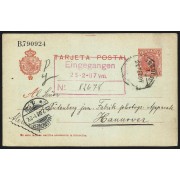España Postal de Las Minas de San Miguel (Huelva) a Hanover 1907