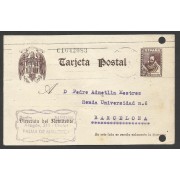 España Postal de Palma de Malloca a Barcelona 1943