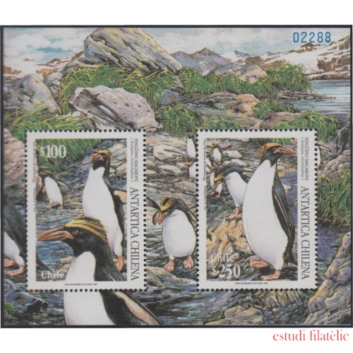 Chile HB 48 1995 Fauna de la Antártica Chilena Pingüinos Macaroni MNH