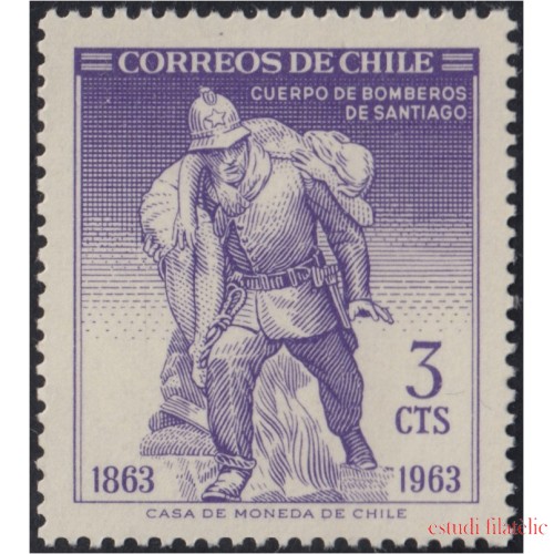 Chile 301 1963 100 Años del cuerpo de bomberos de Santiago Monumento MNH