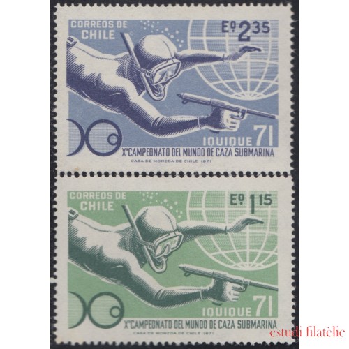 Chile 363/64 1971 Campeonato del mundo de caza submarina MNH