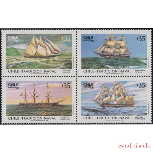 Chile 744/47 1986 Tradición naval Barcos Boats MNH