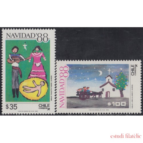 Chile 876/77 1988 Navidad Christmas MNH