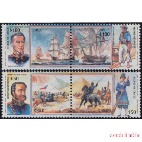 Chile 881/84 1989 Roberto Simpson Manuel Bulnes MNH