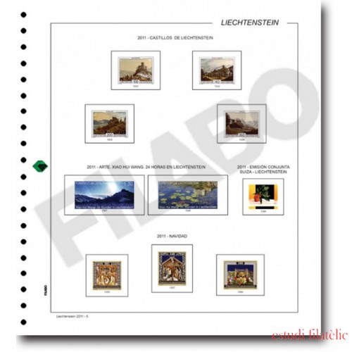 Filabo hojas álbum de sellos de Liechtenstein 2015 montado con protectores