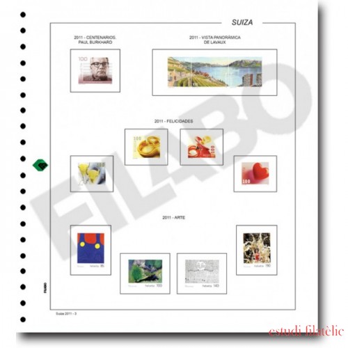 Filabo hojas álbum de sellos de Suiza 2016 montado con protectores