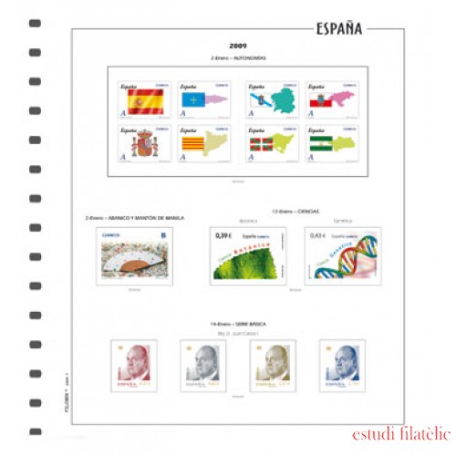 Hojas sellos España FLC2009S Filober color 2009 sin montar