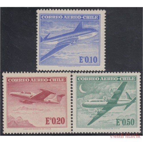 Chile A- 207A/09 1962/67 Tipos de 1955-60 Modificados Aviones MNH