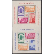 Marruecos Morocco 167/68 Hojitas 1937 Monumentos paisajes Landscapes monuments MNH