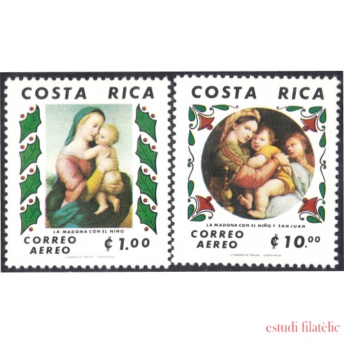 Costa Rica A- 790/91 1980 Navidad Christmas La Madona con el niño  MNH