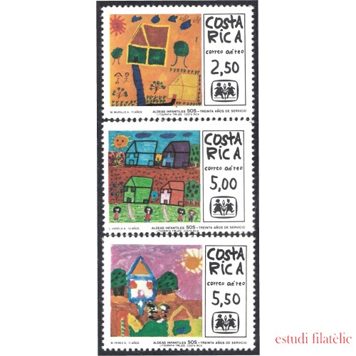 Costa Rica A- 747/49 1979 Dibujos Aldeas infantiles MNH