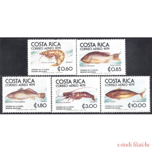 Costa Rica A- 722/26 1979 Defensa de la fauna Marina Nacional MNH