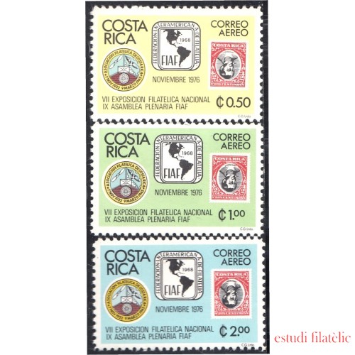 Costa Rica A- 655/57 1976 VII Exposición filatélica nacional MNH