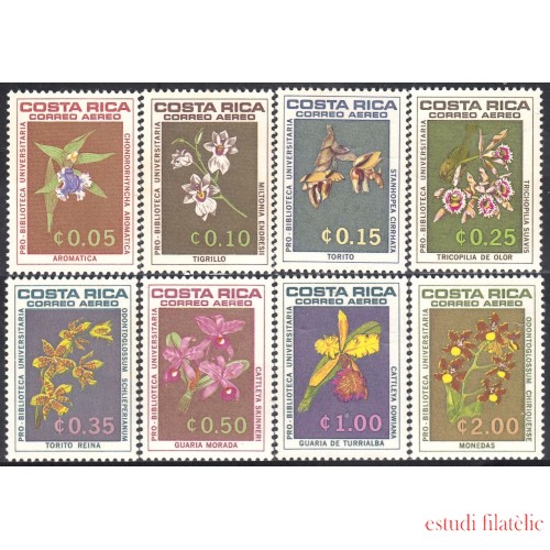 Costa Rica A- 435/42 1967 Flores Flowers Orquídeas MNH