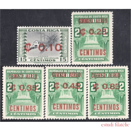 Costa Rica A- 337/41 1962 Industrias Nacionales Monumento MNH