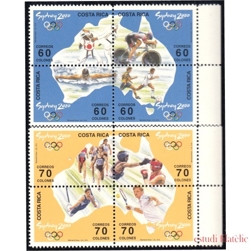 Costa Rica  670/77 2000 Juegos olímpicos  de Sidney Australia MNH