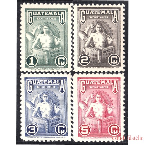 Guatemala 332/35 1948 1º de Mayo Código de trabajo MNH