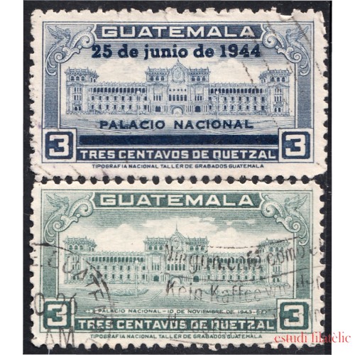 Guatemala 321/22 1944 Palacio Nacional usados