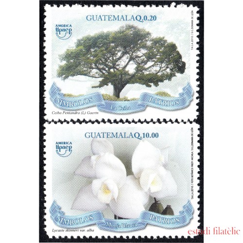 Guatemala 650/51 2011 América Upaep Símbolos Patrios La Ceiba Monja Blanca Flor MNH