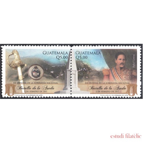 Guatemala 622/23 2010 Batalla de la Arada Rafael Carrera MNH