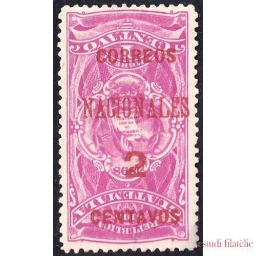 Guatemala 94sb Sobrecarga invertida roja 1898 Timbre Fiscal Correos Nacionales MH