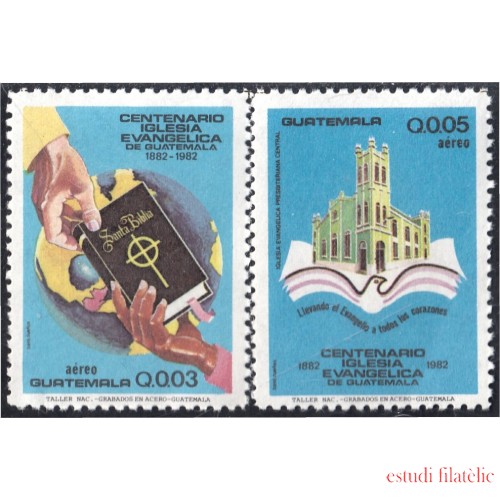 Guatemala A- 760/61 1983 Centenario Iglesia Evangélica MNH