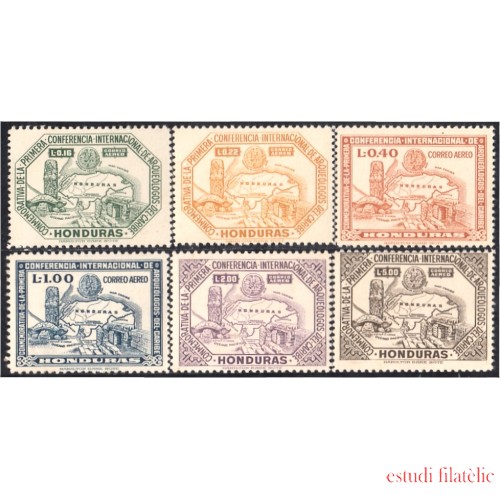 Honduras A- 154/59 1947 Mapa de Honduras MNH