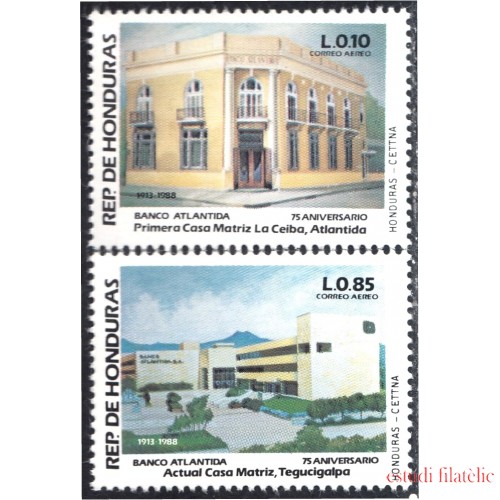 Honduras A- 719/20 1988 Banco Atlántida Casa Matriz MNH