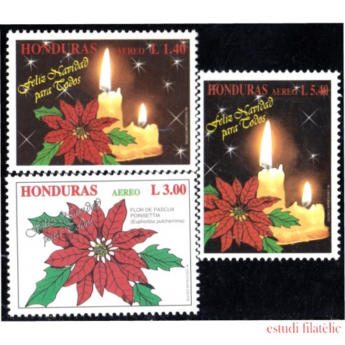 Honduras A- 868/70 1996 Navidad Christmas Flor de Pascua MNH