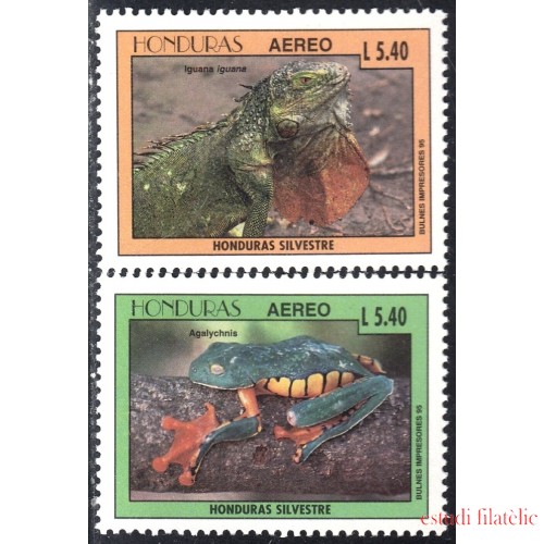 Honduras A- 859AU/AV 1995 Reptiles Iguana Rana MNH