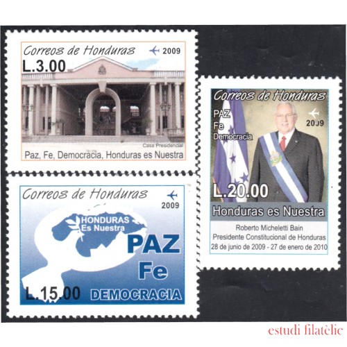 Honduras A- 1343/45 2009 Roberto Micheletti Bein MNH