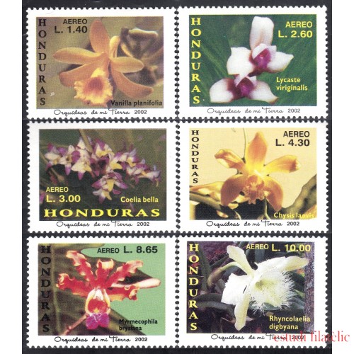 Honduras A- 1121/26 2002 Orquídeas Flores Flowers MNH