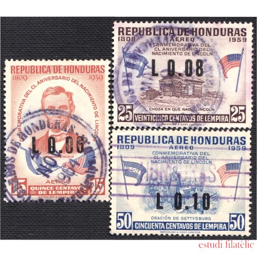 Honduras A- 293/95 1959 Abraham Lincoln usados