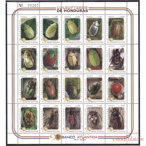 Honduras A- 1127/46 2003 Fauna Insectos Coleópteros MNH