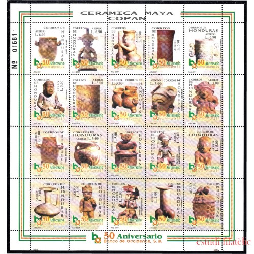 Honduras A- 1079/98 2001 Cerámica Maya de Copán MNH