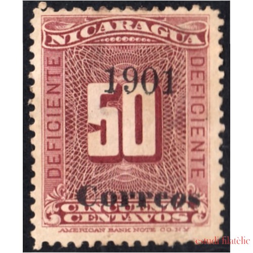 Nicaragua 168a 1901 Timbre taxa de 1900 Deficiente MH