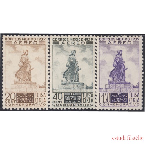 Mexico A- 86/88 1939 Estatua de la mujer pionera en Tulsa MNH