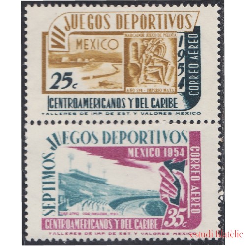 Mexico A- 184/85 1954 VII Juegos deportivos Centroamericanos y del Caribe MNH