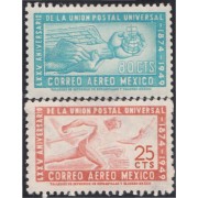 Mexico A- 180/81 1950 LXXV Aniversario de la Unión Postal Universal MNH