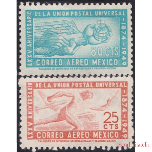 Mexico A- 180/81 1950 LXXV Aniversario de la Unión Postal Universal MNH