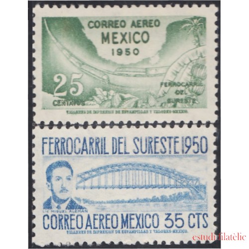 Mexico A- 178/79 1950 Ferrocarril de Sureste MNH