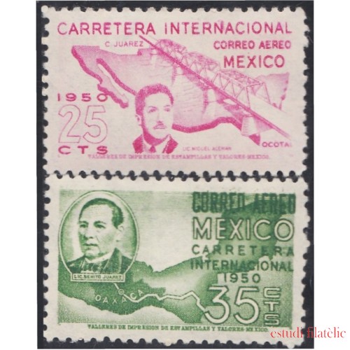 Mexico A- 176/77 1950 Carretera Internacional Benito Juárez MNH