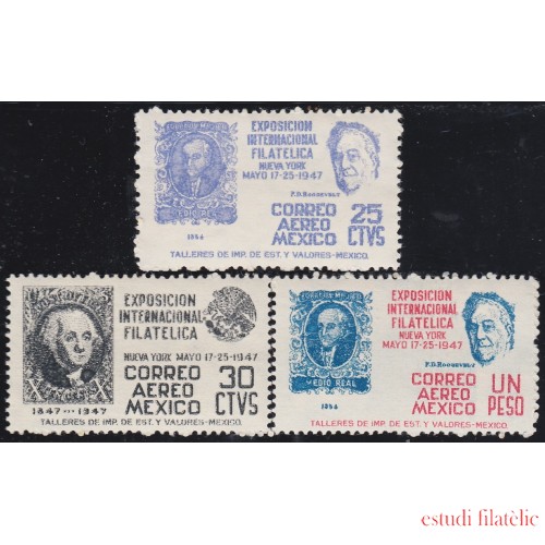 Mexico A- 159/61 1947 Exposición Internacional Filatélica Nueva York MNH