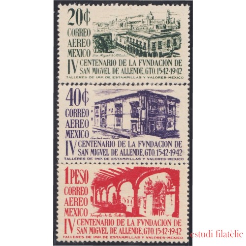 Mexico A- 122/24 1943 IV Centenario de la Fundación de San Miguel de Allende MH