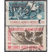 Mexico A- 189/90 1955 II Juegos deportivos Panamericanos usados