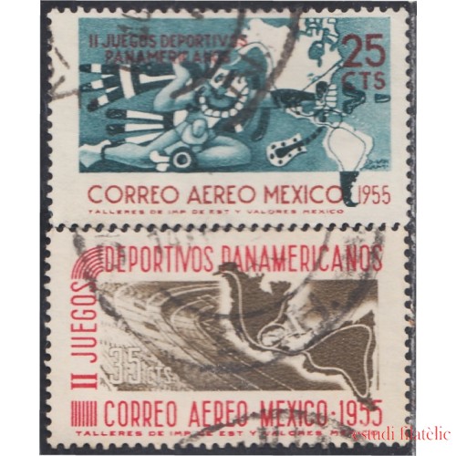 Mexico A- 189/90 1955 II Juegos deportivos Panamericanos usados