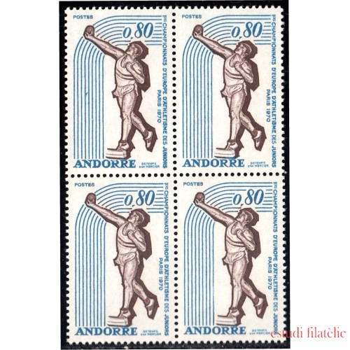 Andorra Francesa 205 Bl.4 1970 Atletismo MNH